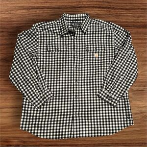 Carhartt Loose Fit Black/White Gingham Plaid Flannel Shirt Men's Size 2XL